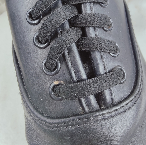 Tredsafe Wmn's Kensley Slip Resistant Black Faux Leather Oxford Work Sneakers, 7 - Picture 12 of 15